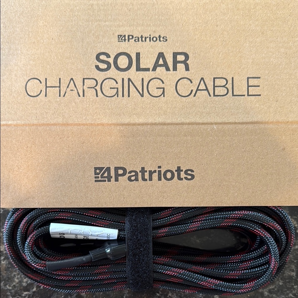 Black and Red Solar Charging Cable for Cell Phones